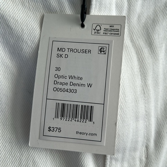 Theory Denim H-Line White Midi-Skirt Size 30 (8-10) - Picture 9 of 15